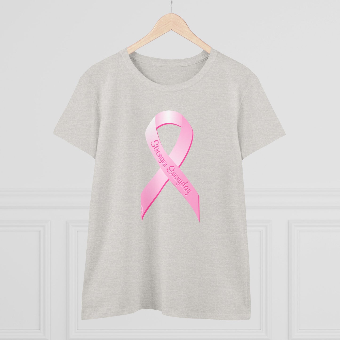Pink Breast Cancer Awareness Ribbon - Stronger Everyday Women's T-Shirt by TOOLOUD