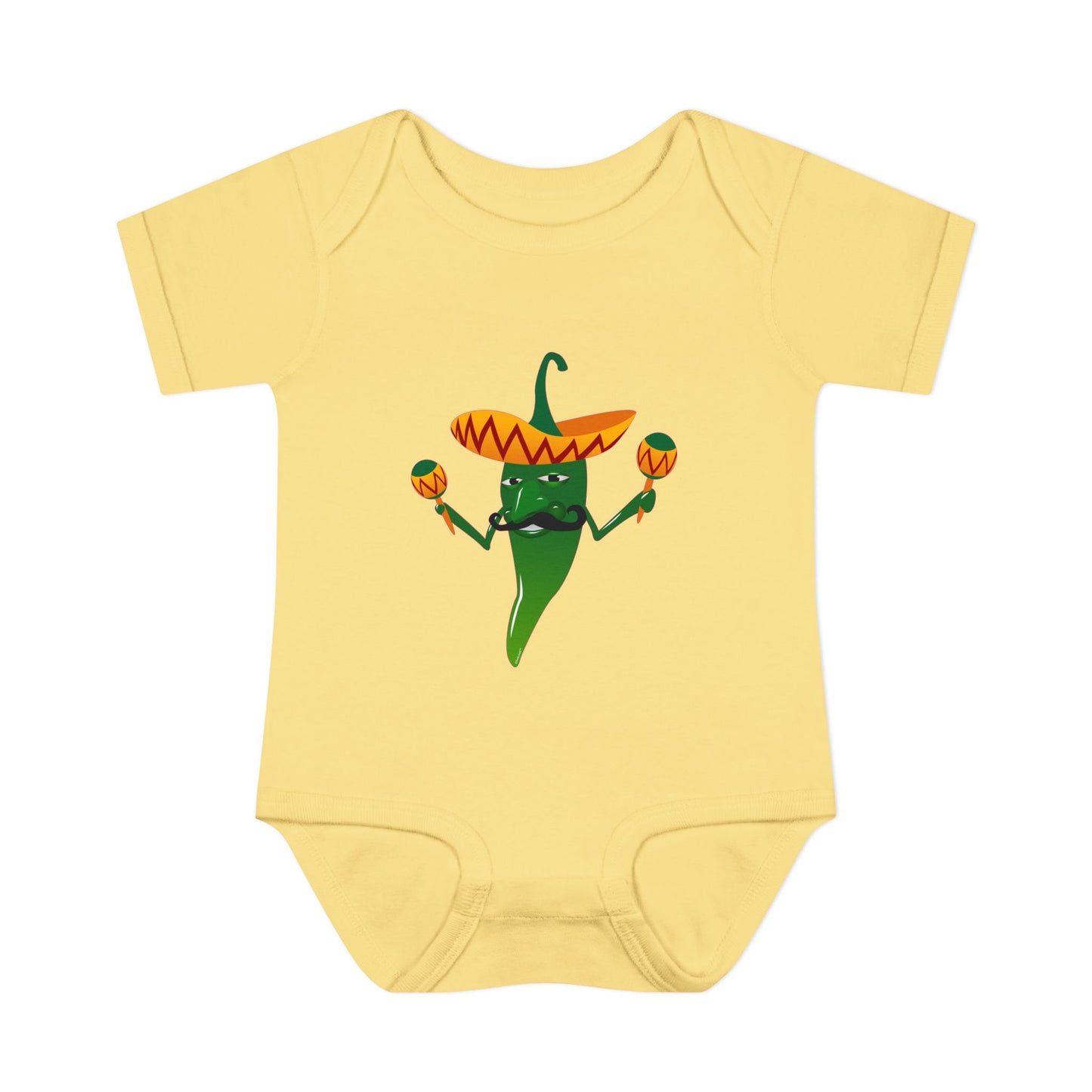 Green Hot Mexican Chili Pepper Cute Infant One-Piece Baby Bodysuit by TOOLOUD