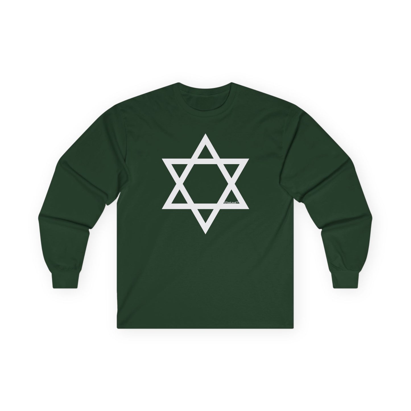 Jewish Star of David Adult Long Sleeve Dark T-Shirt by TOOLOUD
