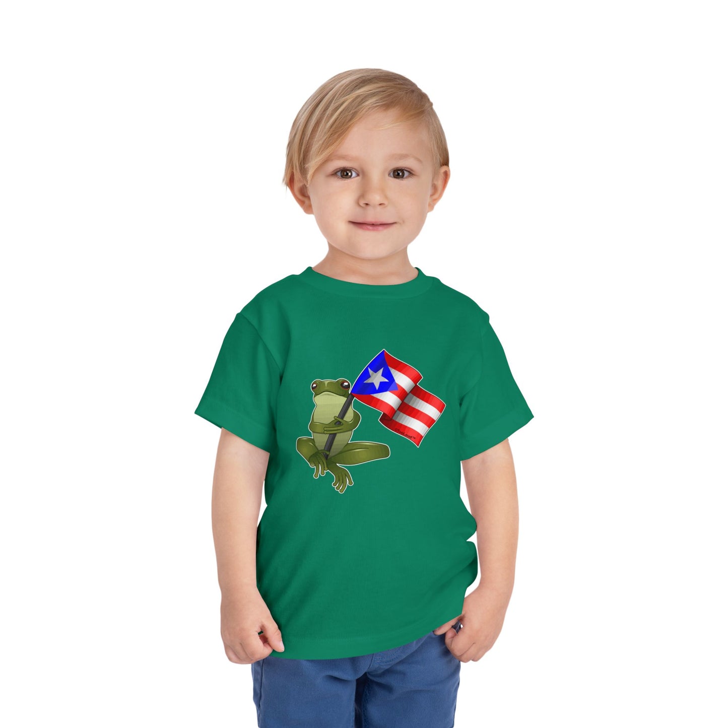 Coquí Holding Flag Toddler T-Shirt by TOOLOUD