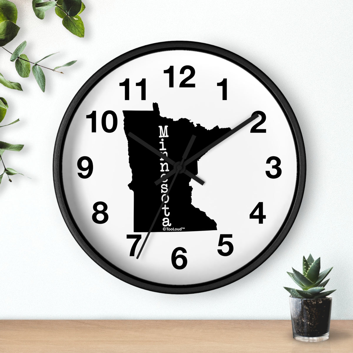 Minnesota – United States Shape 10" Round Wall Clock with Numbers by TOOLOUD