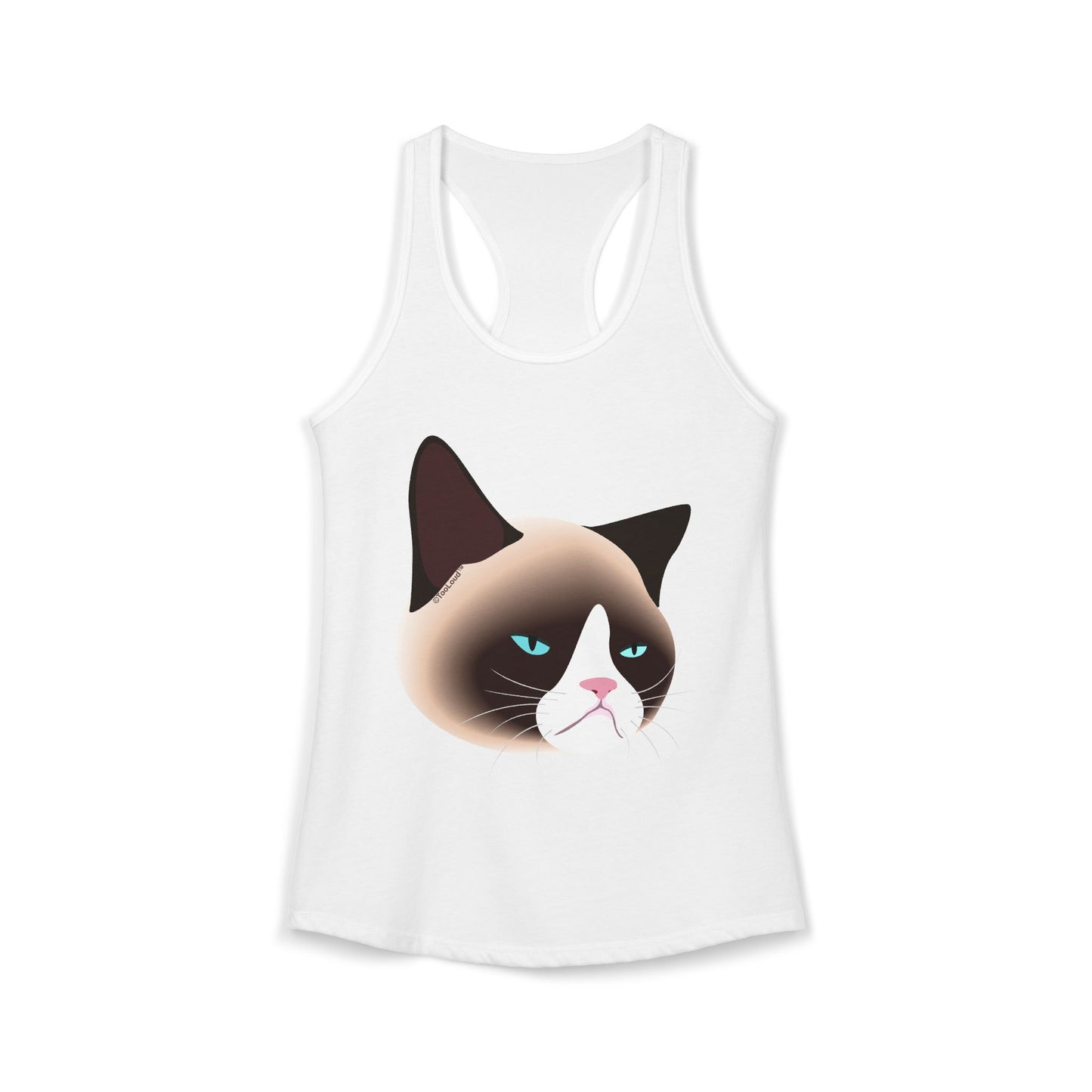 TOOLOUD Cute Disgruntled Siamese Cat Women’s Racerback Tank Top