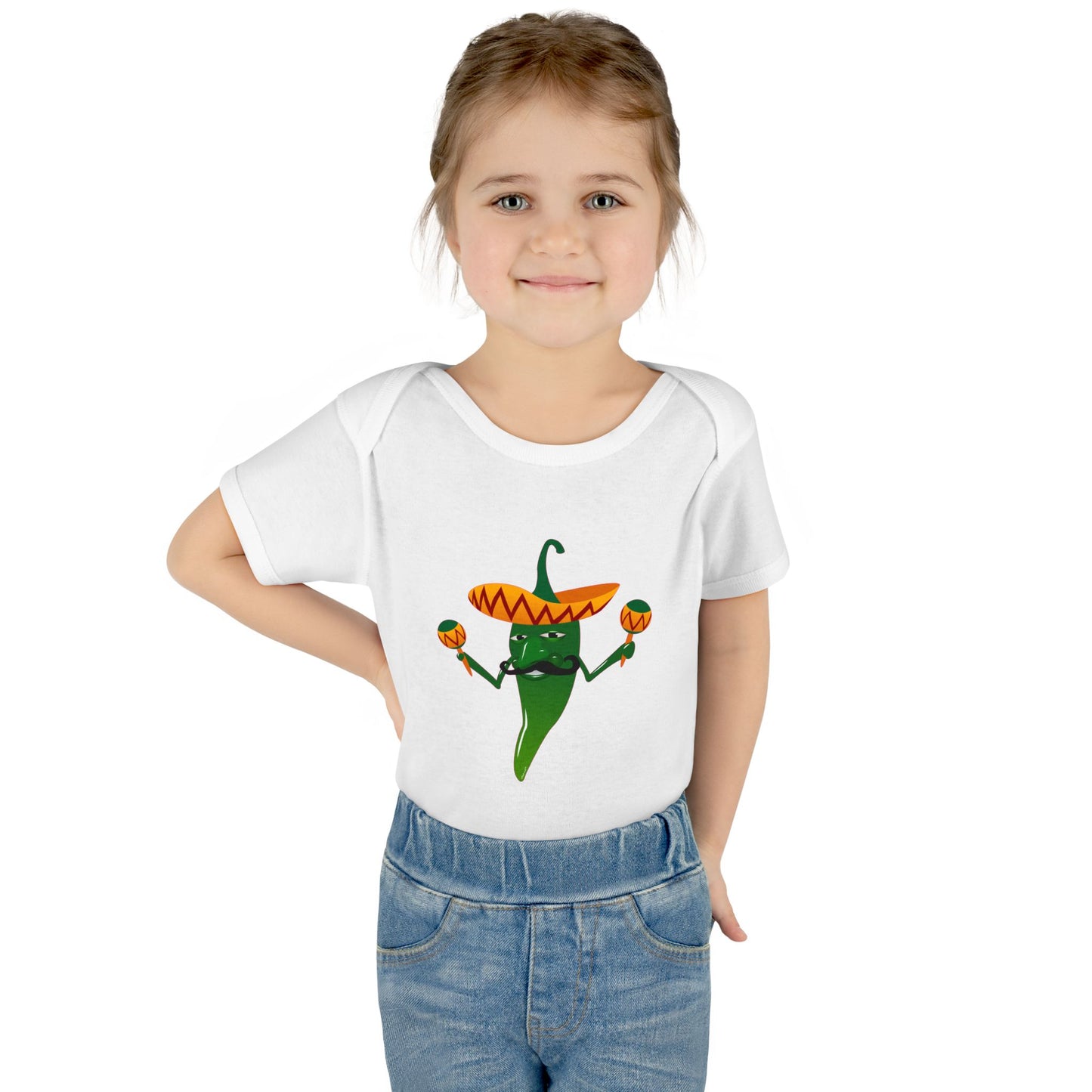 Green Hot Mexican Chili Pepper Cute Infant One-Piece Baby Bodysuit by TOOLOUD