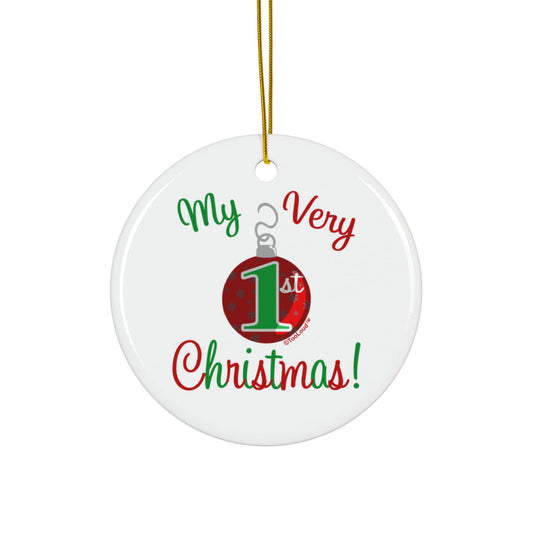 My Very 1st Christmas Ceramic Ornament – 4 Shape Options Double-Sided by TOOLOUD