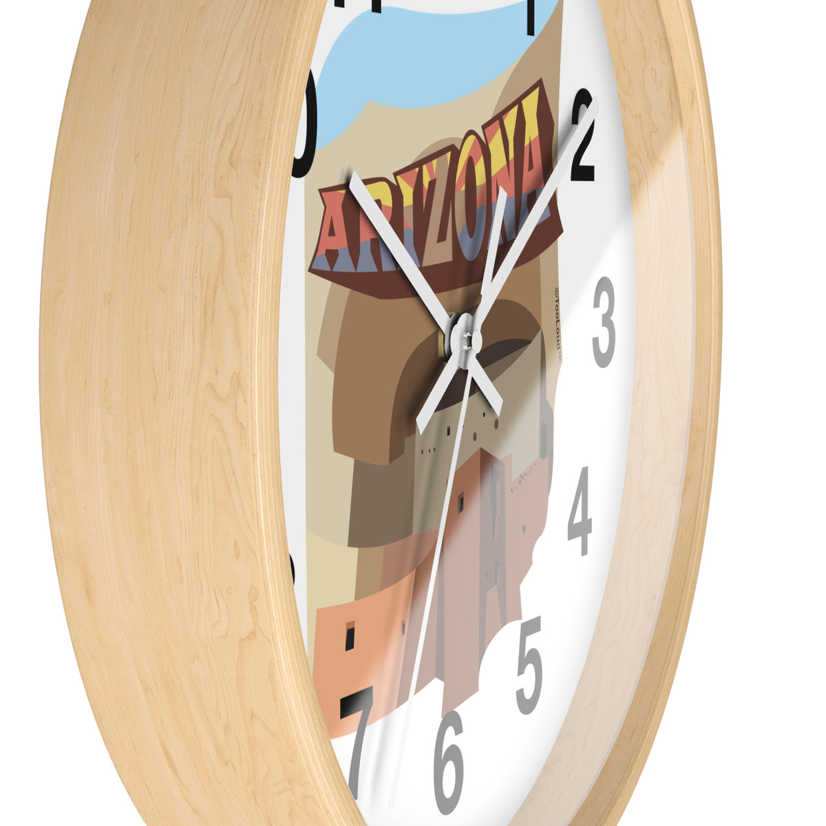 Arizona Montezuma Castle 10" Round Wall Clock with Numbers by TOOLOUD