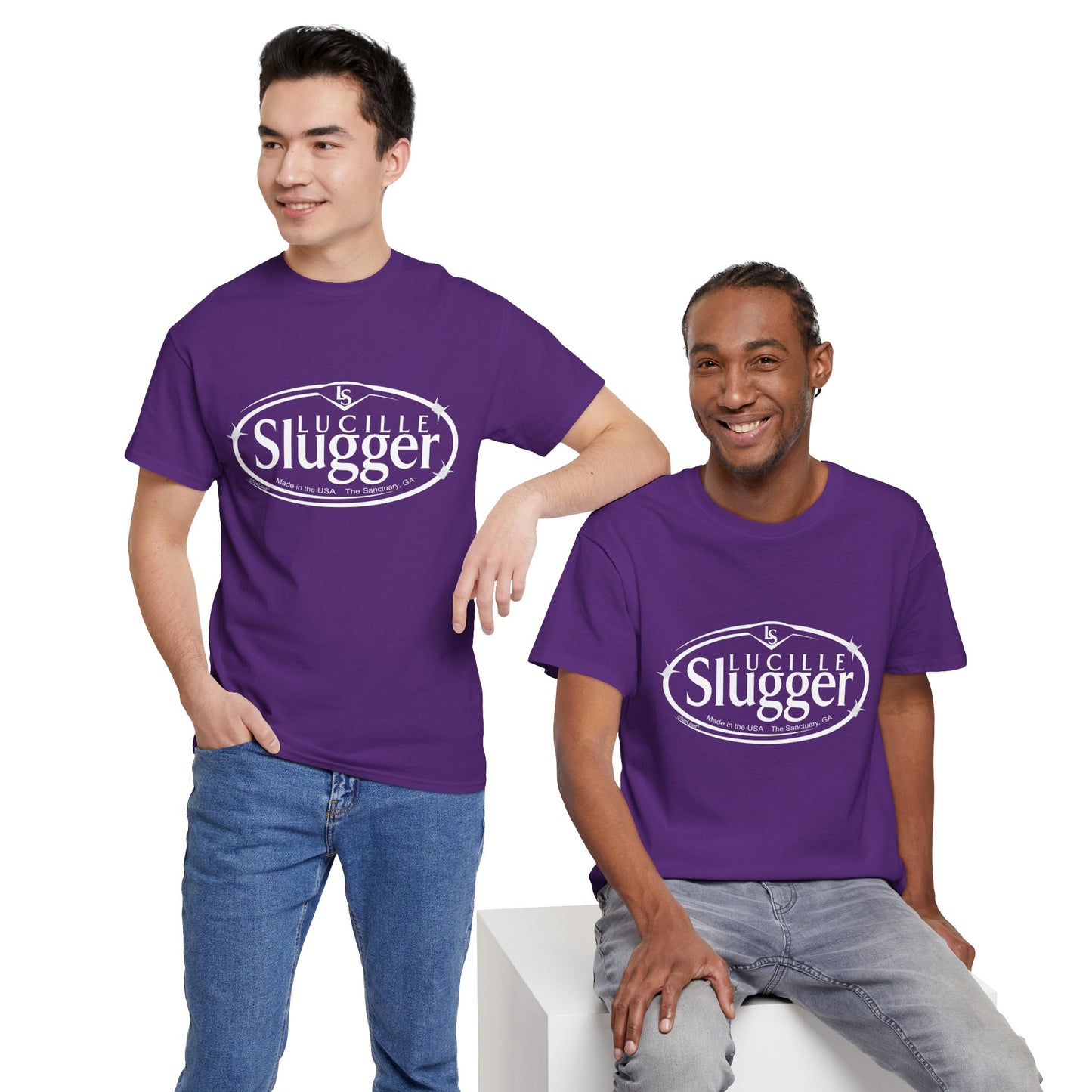 Lucille Slugger Logo Adult Dark T-Shirt by TOOLOUD
