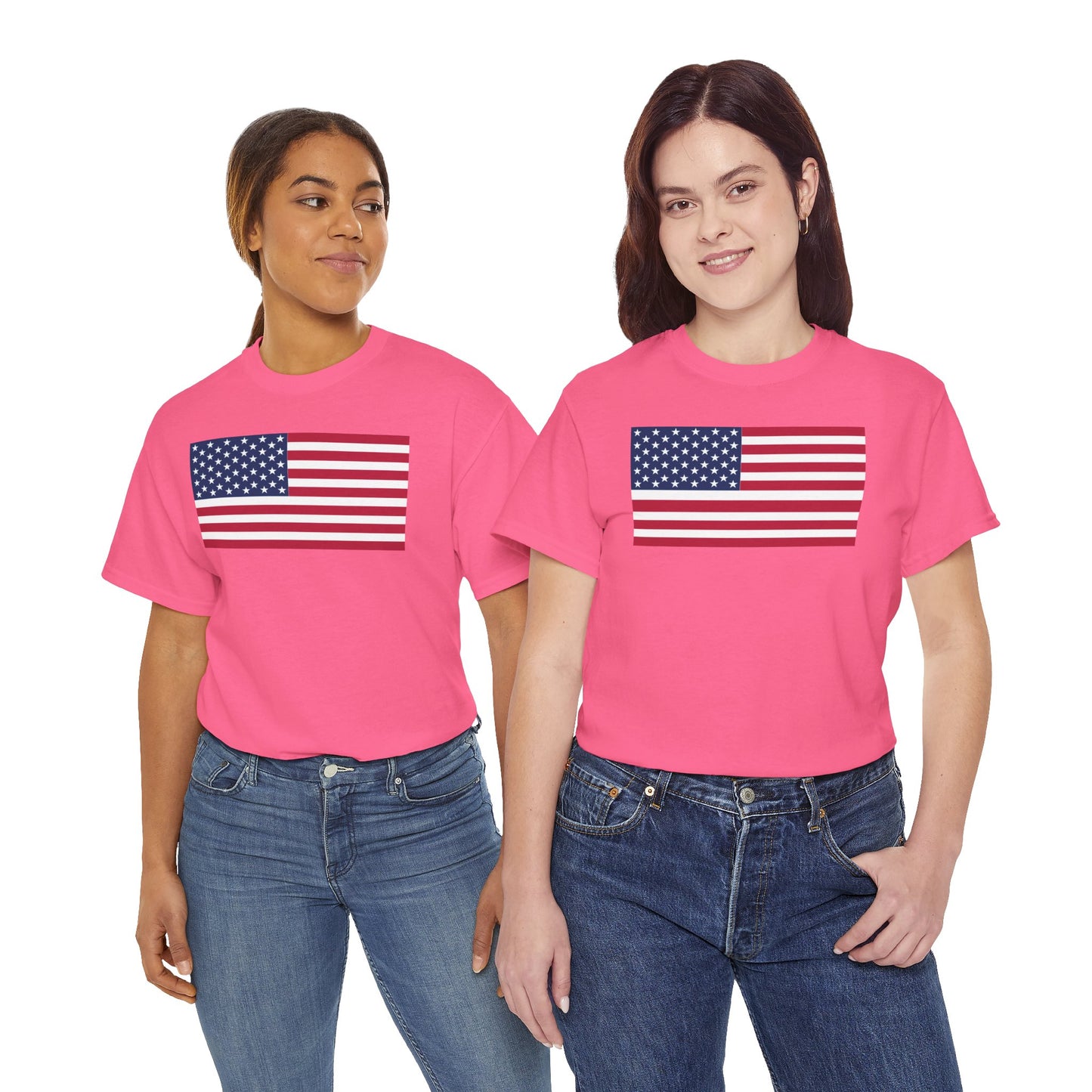Patriotic American Flag Adult Cotton T-Shirt by TOOLOUD