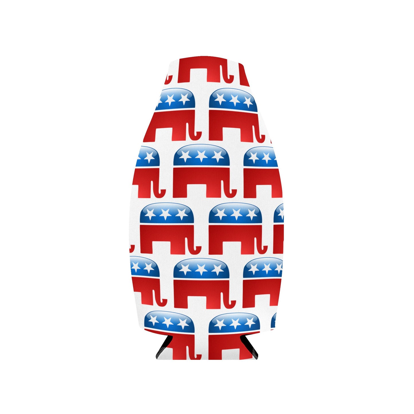 Republican Symbol All Over Collapsible Neoprene Bottle Insulator AOP - Zip-Up Bottle Cooler Sleeve