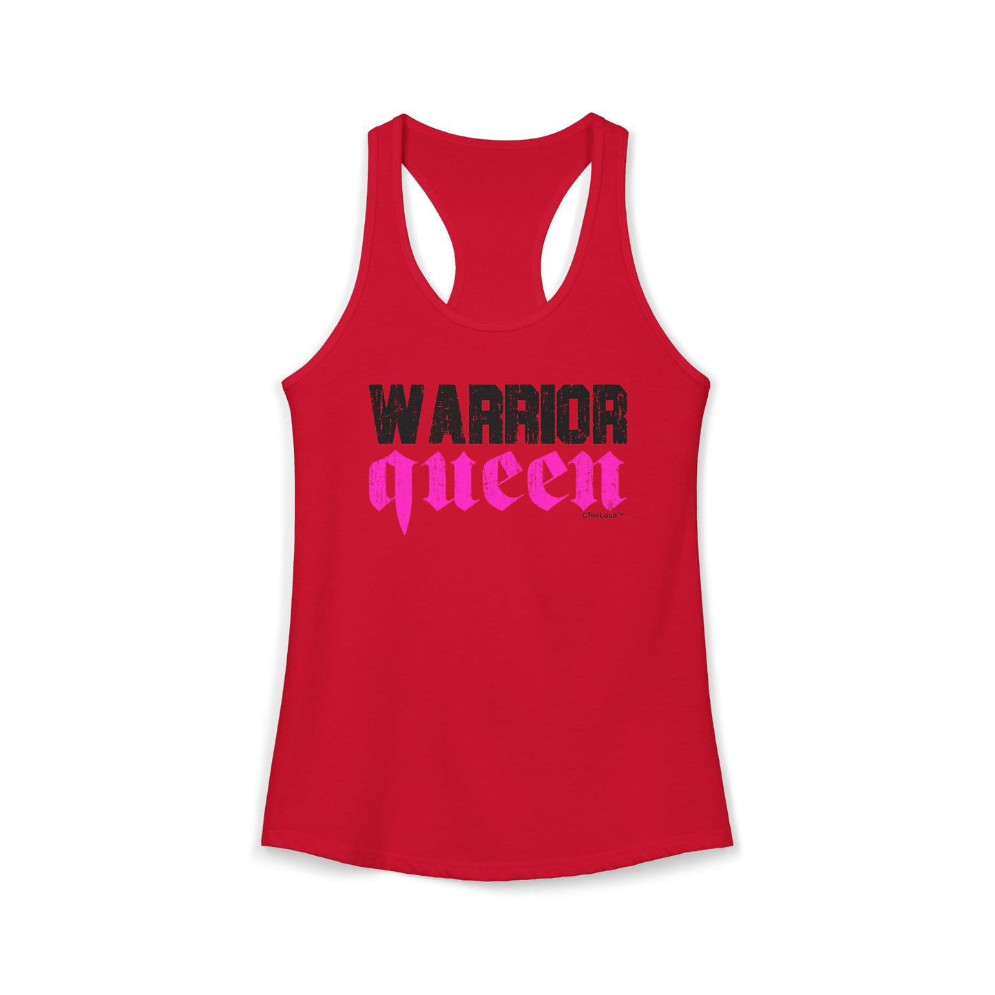 Warrior Queen Pink Script Women’s Racerback Tank Top by TOOLOUD