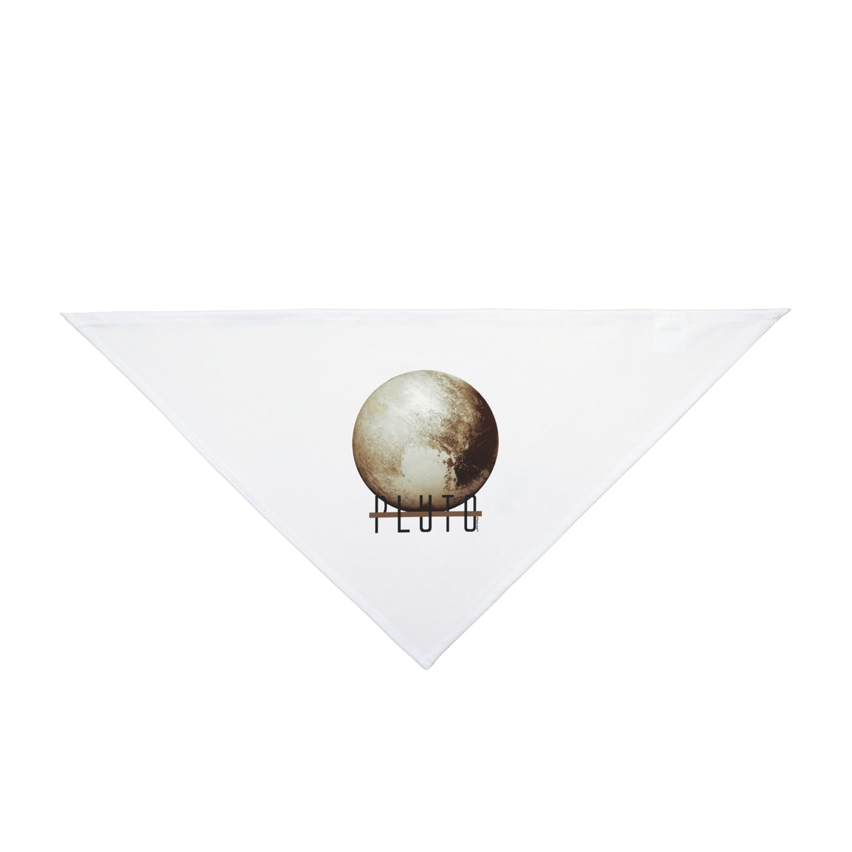Planet Pluto Text Printed White Dog/Pet Bandana 26" or 20" by TOOLOUD
