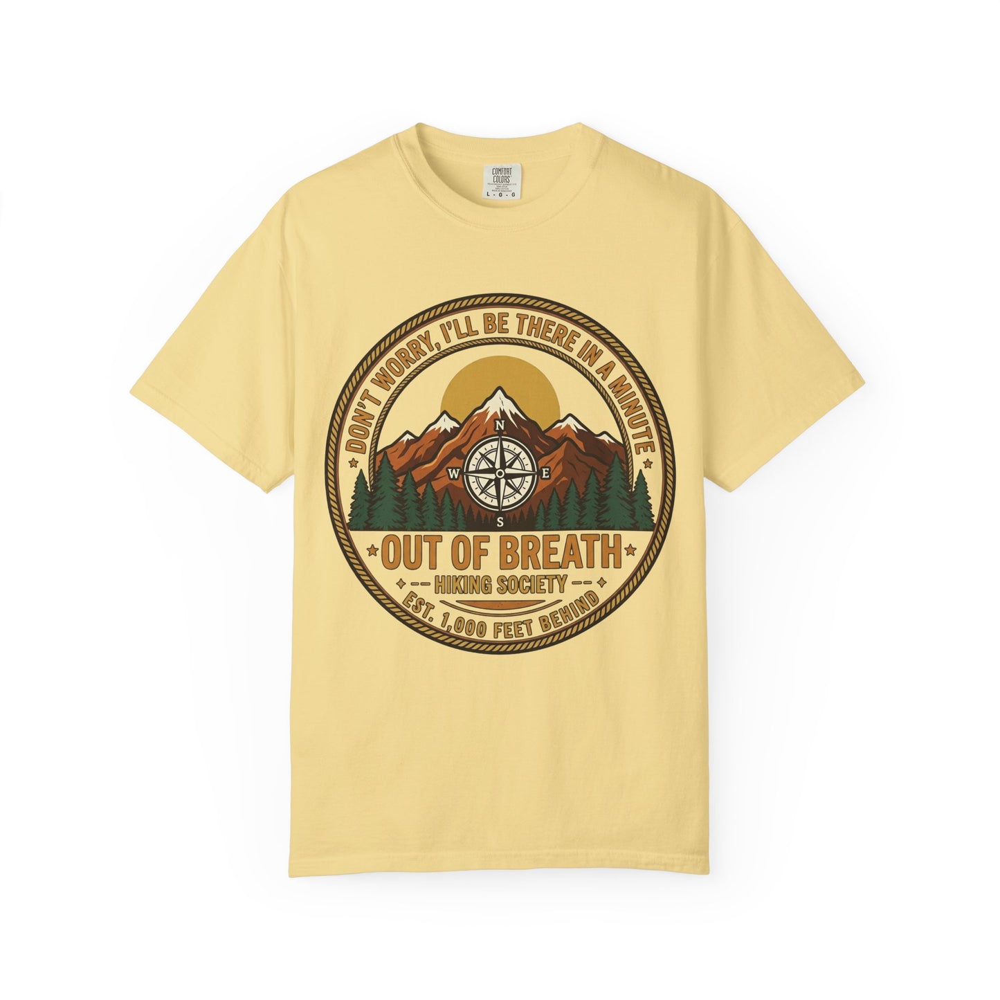 Out of Breath Hiking Society Adult Garment-Dyed T-Shirt