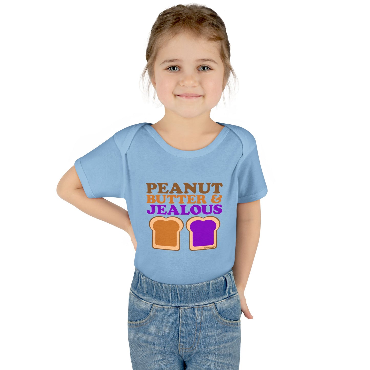 Peanut Butter and Jealous Baby Romper Bodysuit by TOOLOUD