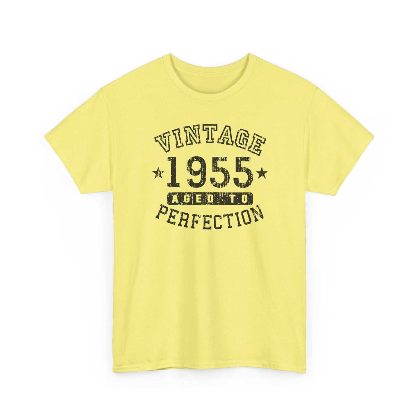 1955 - Adult Unisex Vintage Birth Year Aged to Perfection Birthday T-Shirt by TOOLOUD