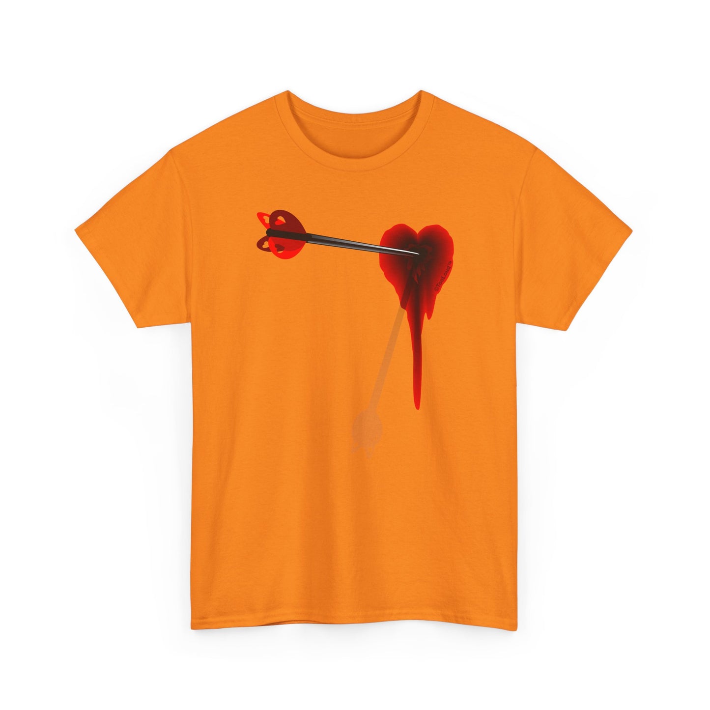 Cupid's Arrow – Heart Shot Wound Design Adult Unisex T-Shirt by TOOLOUD