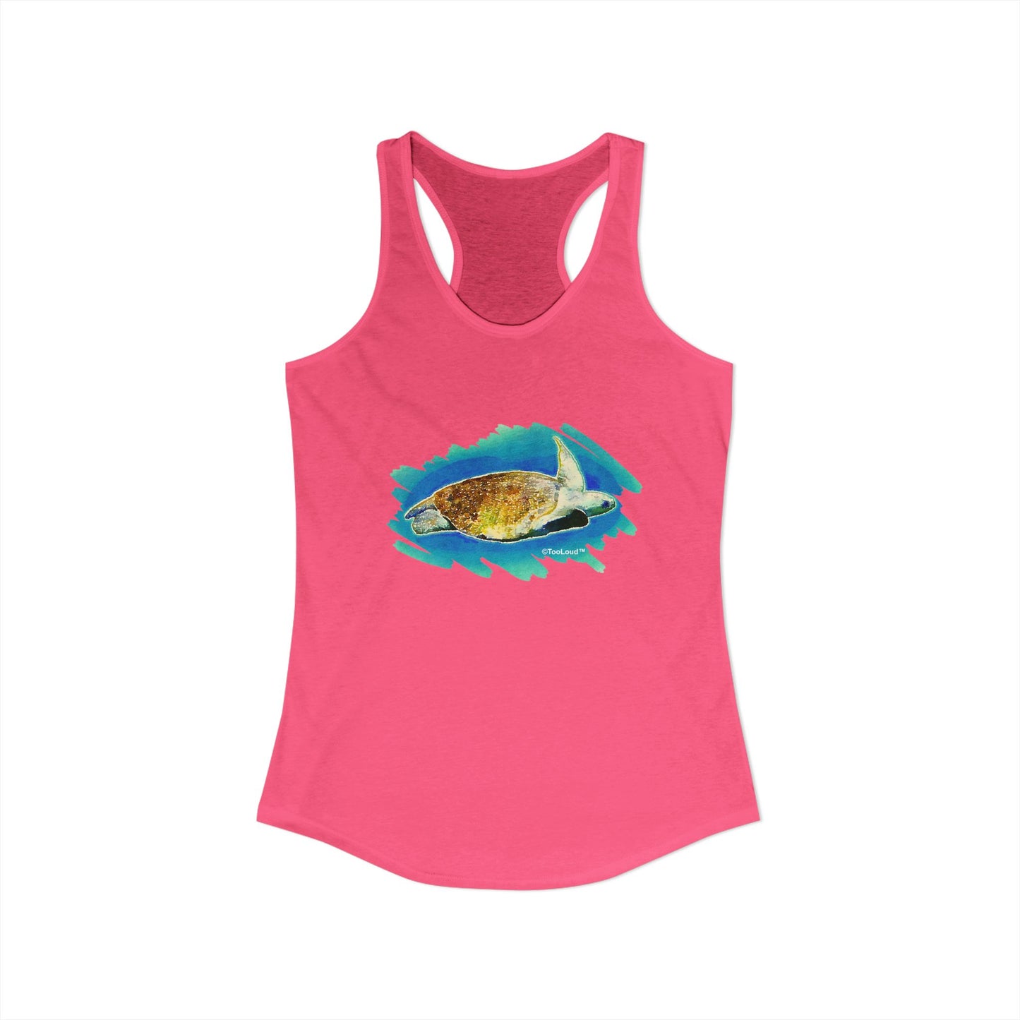 Turtle Watercolor Women’s Racerback Tank Top by TOOLOUD
