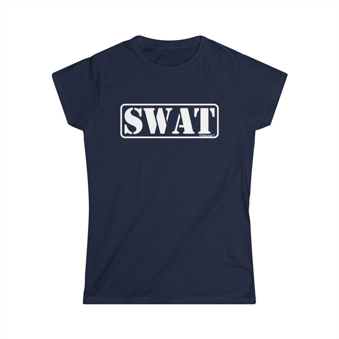 SWAT Team Logo – Text #2 Women’s Fitted Dark T-Shirt by TOOLOUD™