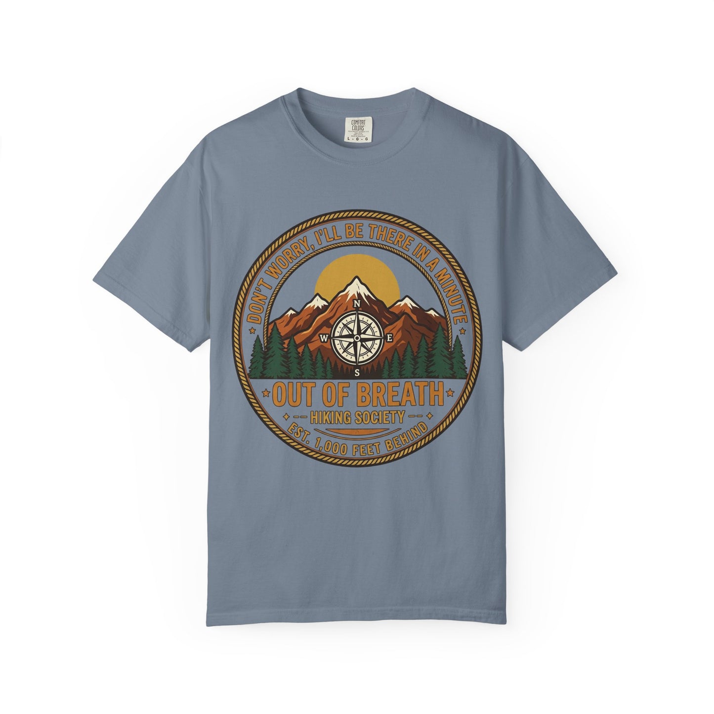 Out of Breath Hiking Society Adult Garment-Dyed T-Shirt