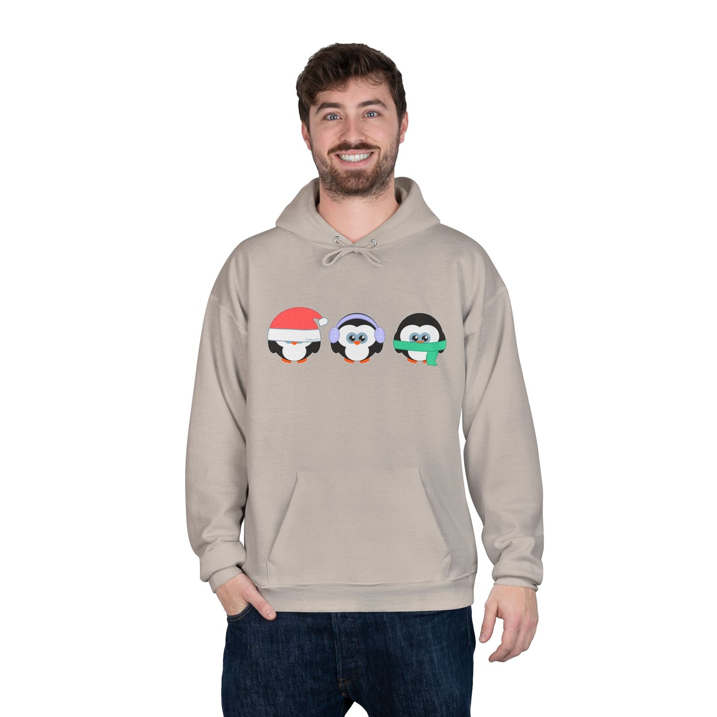 Christmas Penguins See No Evil Hear No Evil Speak No Evil Pullover Hoodie Sweatshirt by TOOLOUD