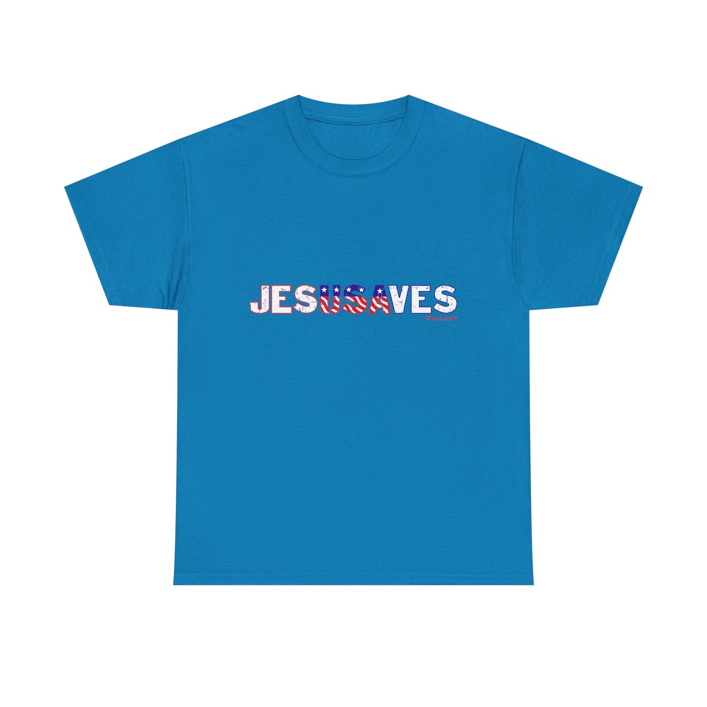 JesUSAves - Jesus Saves USA Design Adult Dark T-Shirt by TOOLOUD