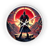 Lone Samurai Standing on a Rocky Cliff 10-Inch Wall Clock by TooLoud