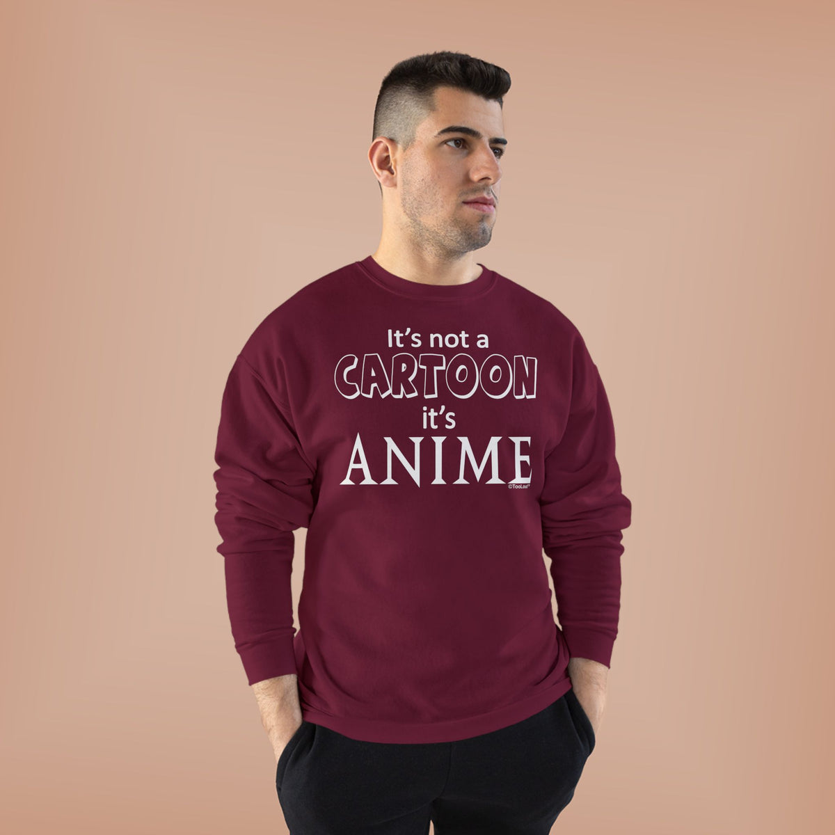 Not A Cartoon Text Adult Dark Sweatshirt by TOOLOUD