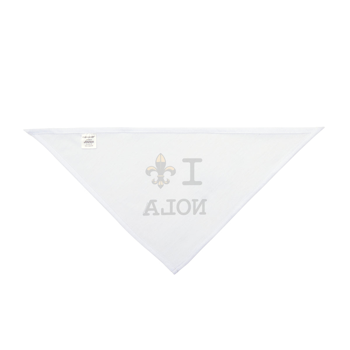 I Love NOLA Fleur de Lis Printed White Dog/Pet Bandana 20" or 27" by TOOLOUD