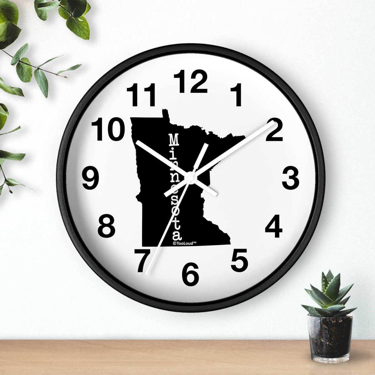 Minnesota – United States Shape 10" Round Wall Clock with Numbers by TOOLOUD