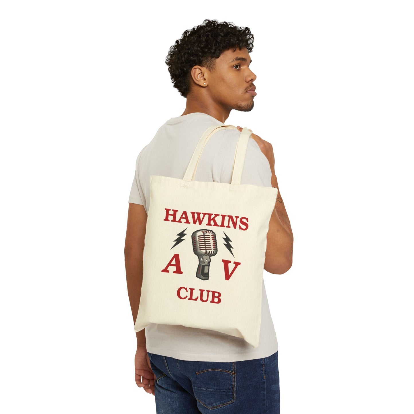 Hawkins AV Club Grocery Tote Bag – Natural by TOOLOUD