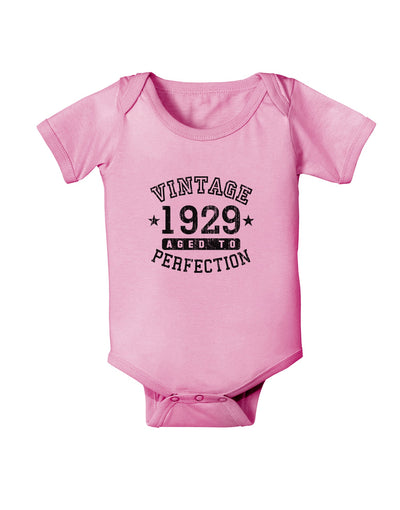 90th Birthday Vintage Birth Year 1929 Baby Romper Bodysuit by TooLoud-TooLoud-Pink-06-Months-Davson Sales