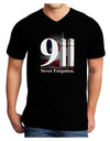 911 Never Forgotten Adult Dark V-Neck T-Shirt-TooLoud-Black-XX-Large-Davson Sales