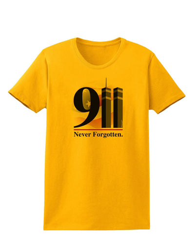 911 Never Forgotten Womens T-Shirt-Womens T-Shirt-TooLoud-Gold-XXXX-Large-Davson Sales