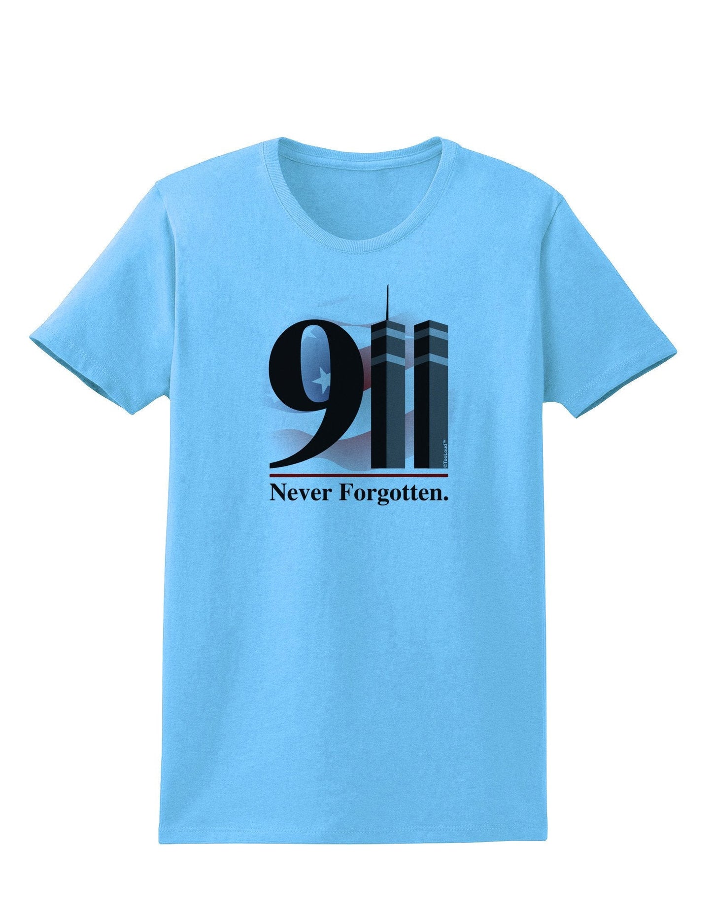 911 Never Forgotten Womens T-Shirt-Womens T-Shirt-TooLoud-Aquatic-Blue-XXXX-Large-Davson Sales