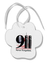 911 Never Forgotten Paw Print Shaped Ornament