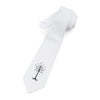 TOOLOUD The Royal White Tree Printed White Necktie