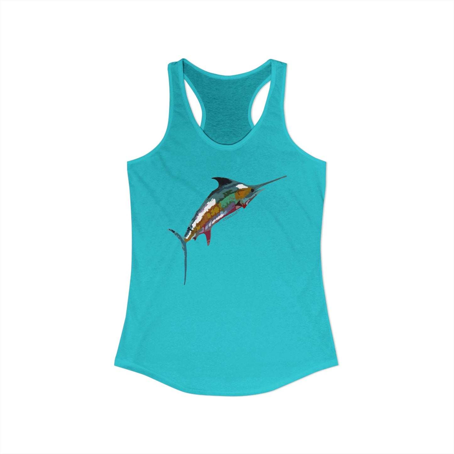 Colorful Vector Swordfish Women’s Racerback Tank Top by TOOLOUD