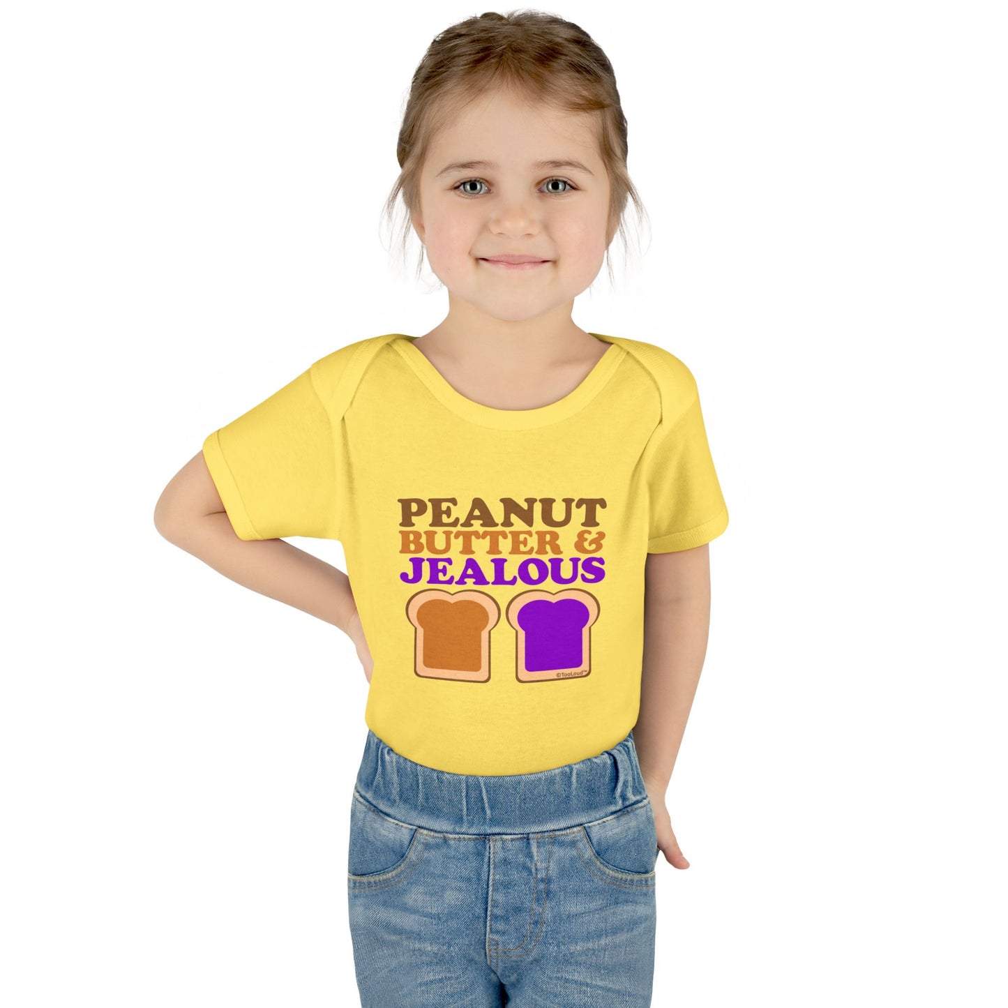 Peanut Butter and Jealous Baby Romper Bodysuit by TOOLOUD