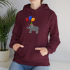 TooLoud Cute Elephant with Balloons Unisex Hoodie Sweatshirt