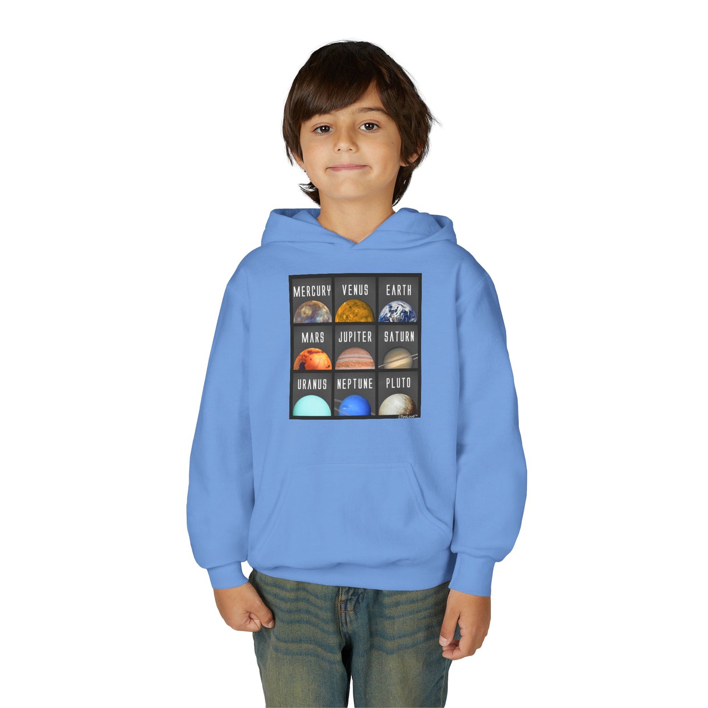 Solar System Squares Children's Youth Hoodie by TOOLOUD