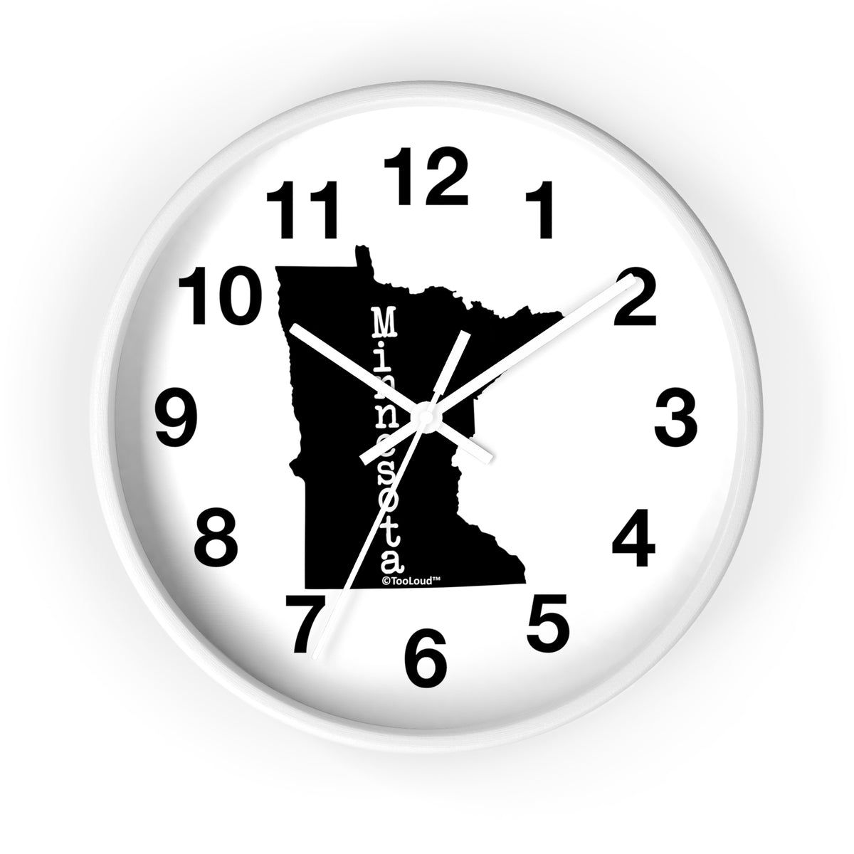 Minnesota – United States Shape 10" Round Wall Clock with Numbers by TOOLOUD