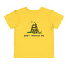 Don't Tread On Me Gadsden Flag Rattlesnake Toddler Short Sleeve T-Shirt