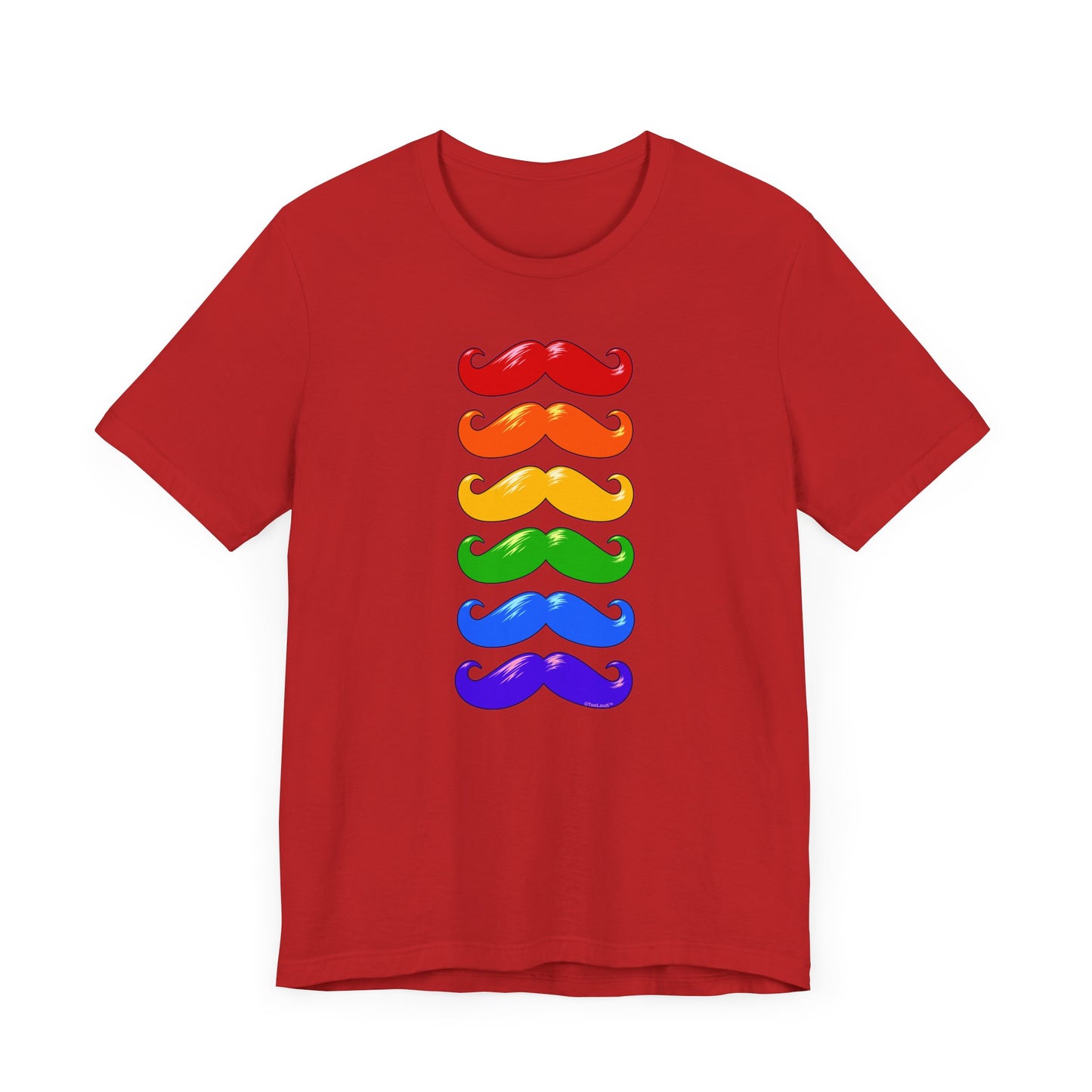 Colorful Rainbow Mustaches Adult Dark T-Shirt by TOOLOUD