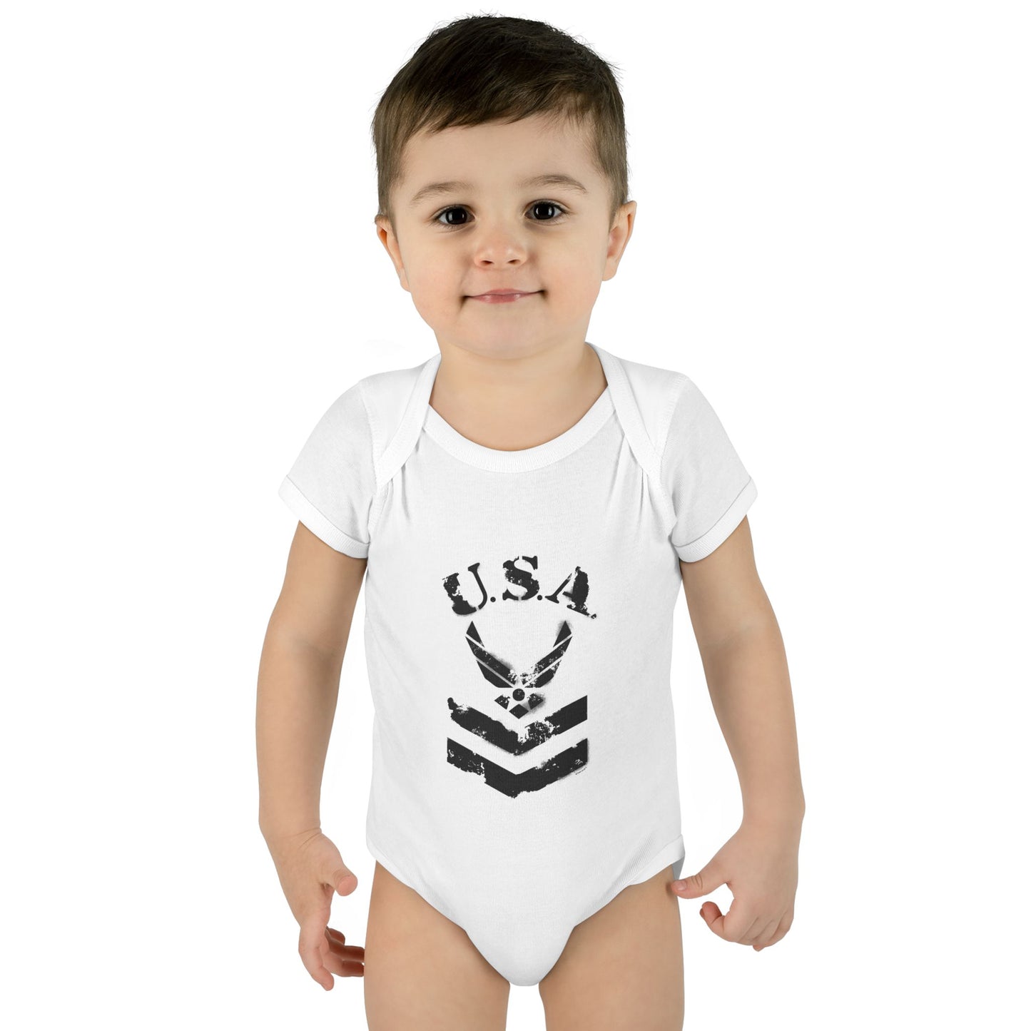 USA Military Air Force Stencil Logo Infant One Piece Bodysuit by TOOLOUD™