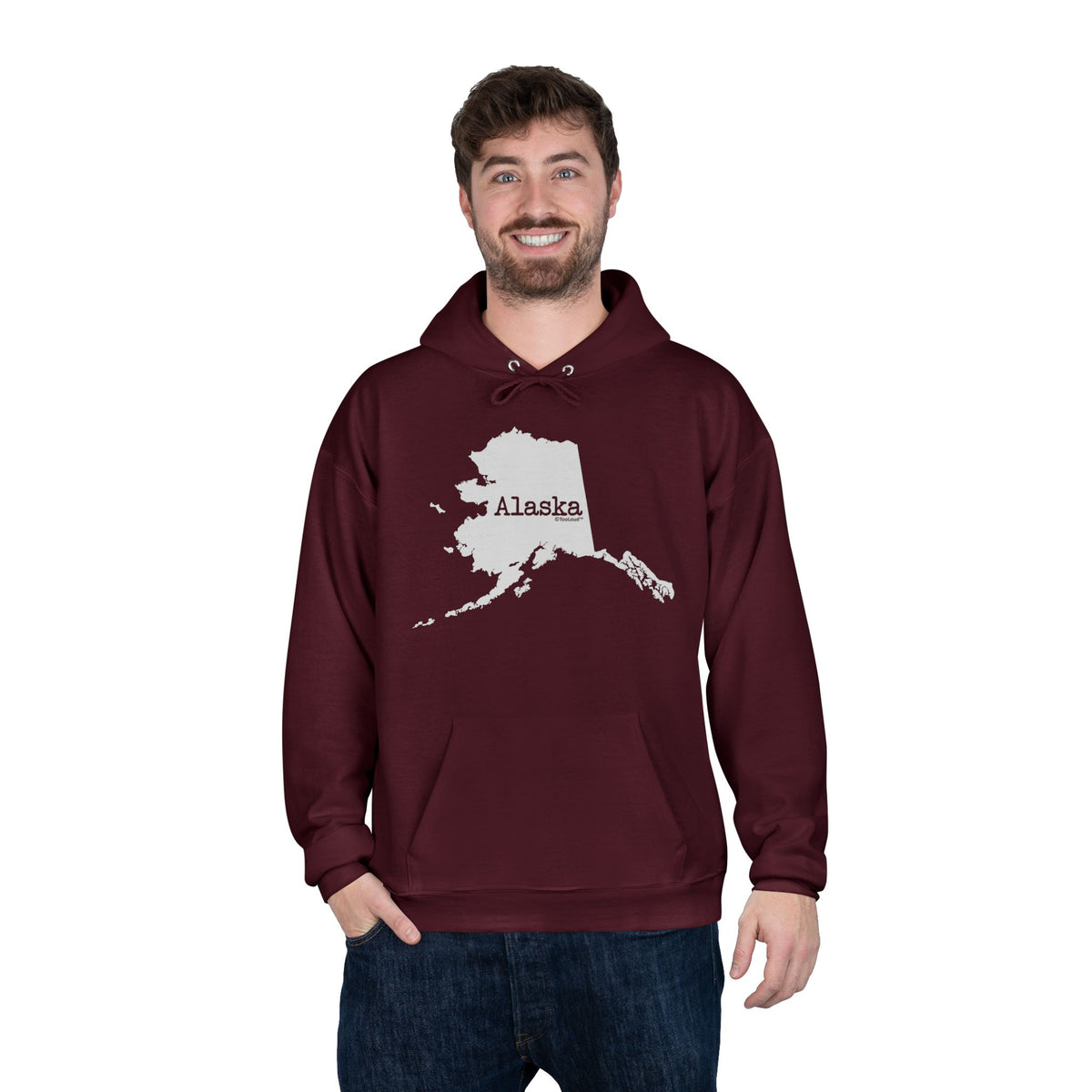 Alaska – United States Shape Dark Hoodie Sweatshirt by TOOLOUD