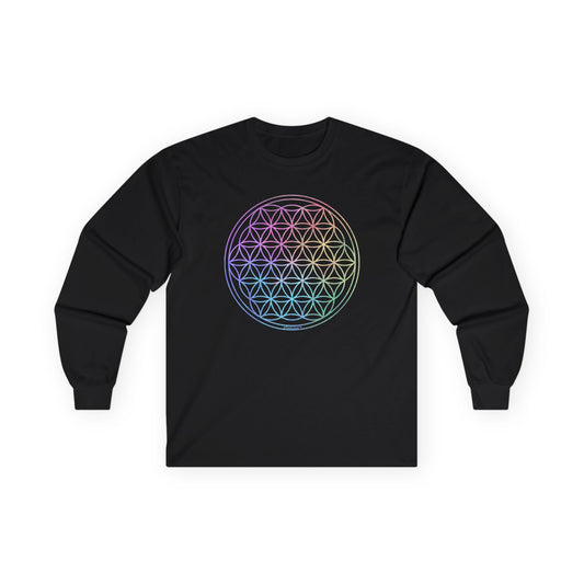 Flower of Life Circle Adult Long Sleeve T-Shirt by TOOLOUD
