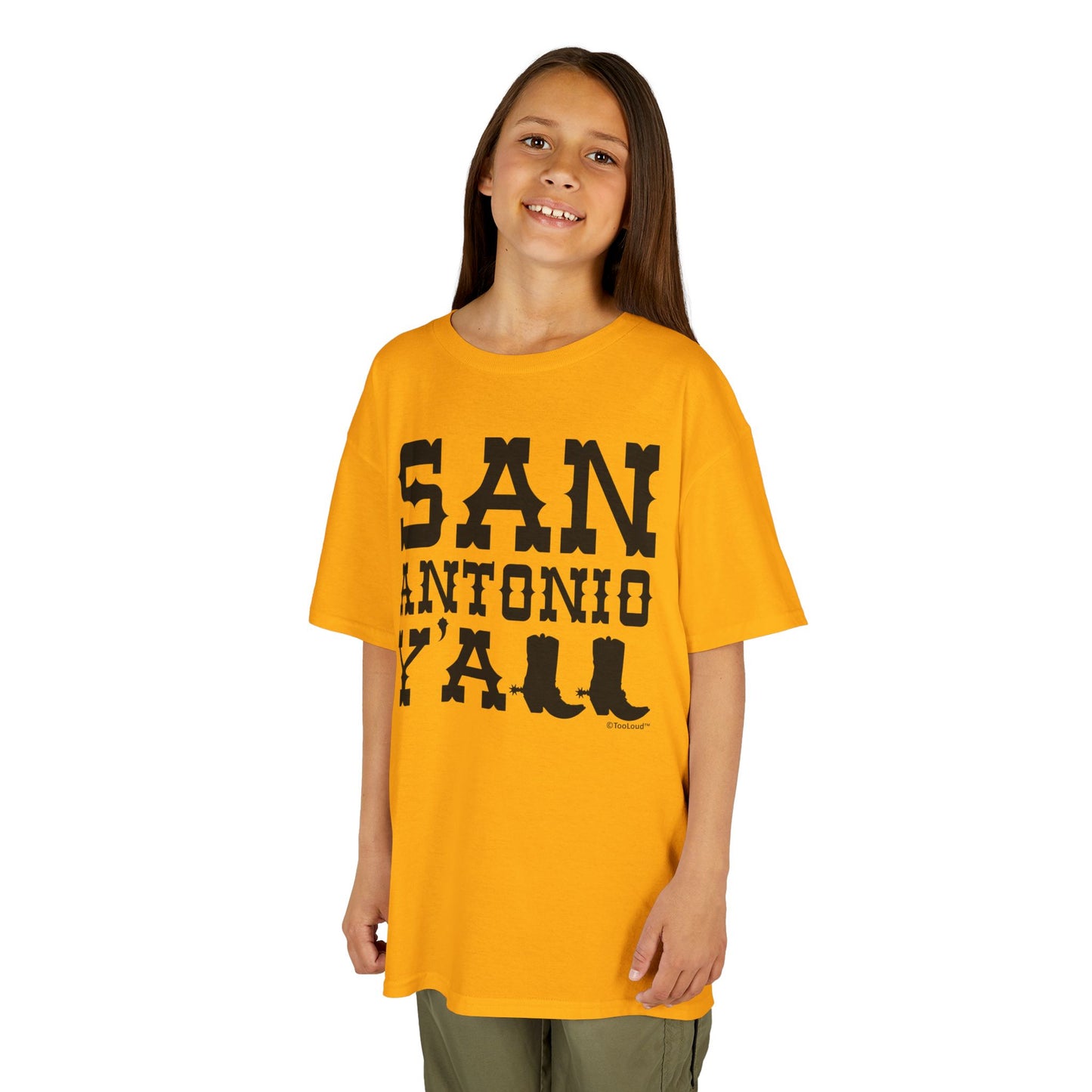 San Antonio Y’all – Boots – Texas Pride Children’s T-Shirt by TOOLOUD