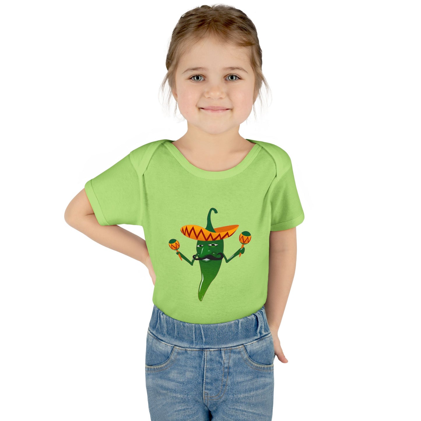 Green Hot Mexican Chili Pepper Cute Infant One-Piece Baby Bodysuit by TOOLOUD
