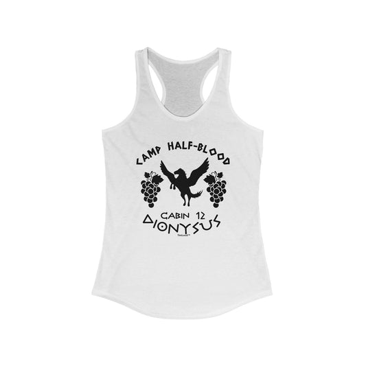 Camp Half Blood Cabin 12 Dionysus Women's Racerback Tank Top by TOOLOUD