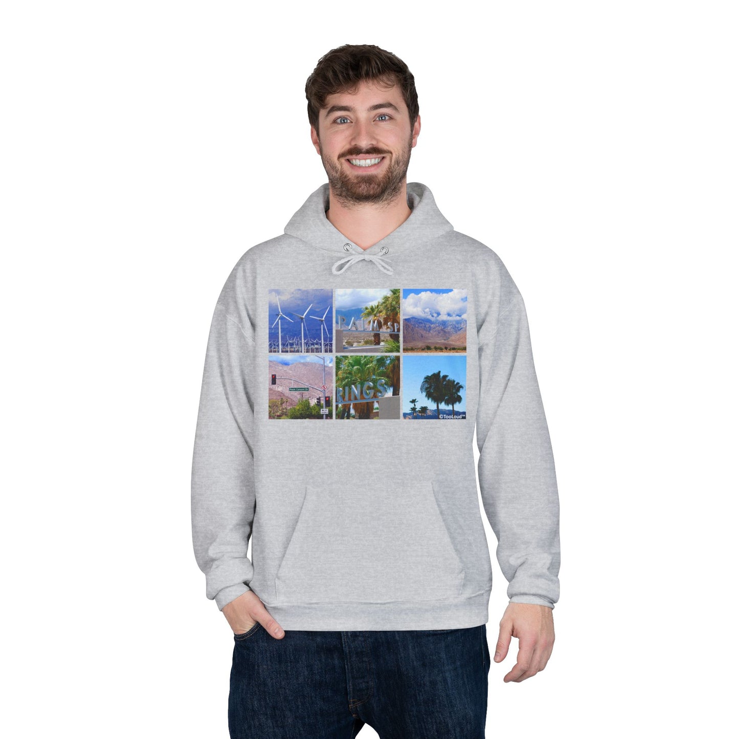 Palm Springs Square Collage Adult Hoodie Sweatshirt by TOOLOUD