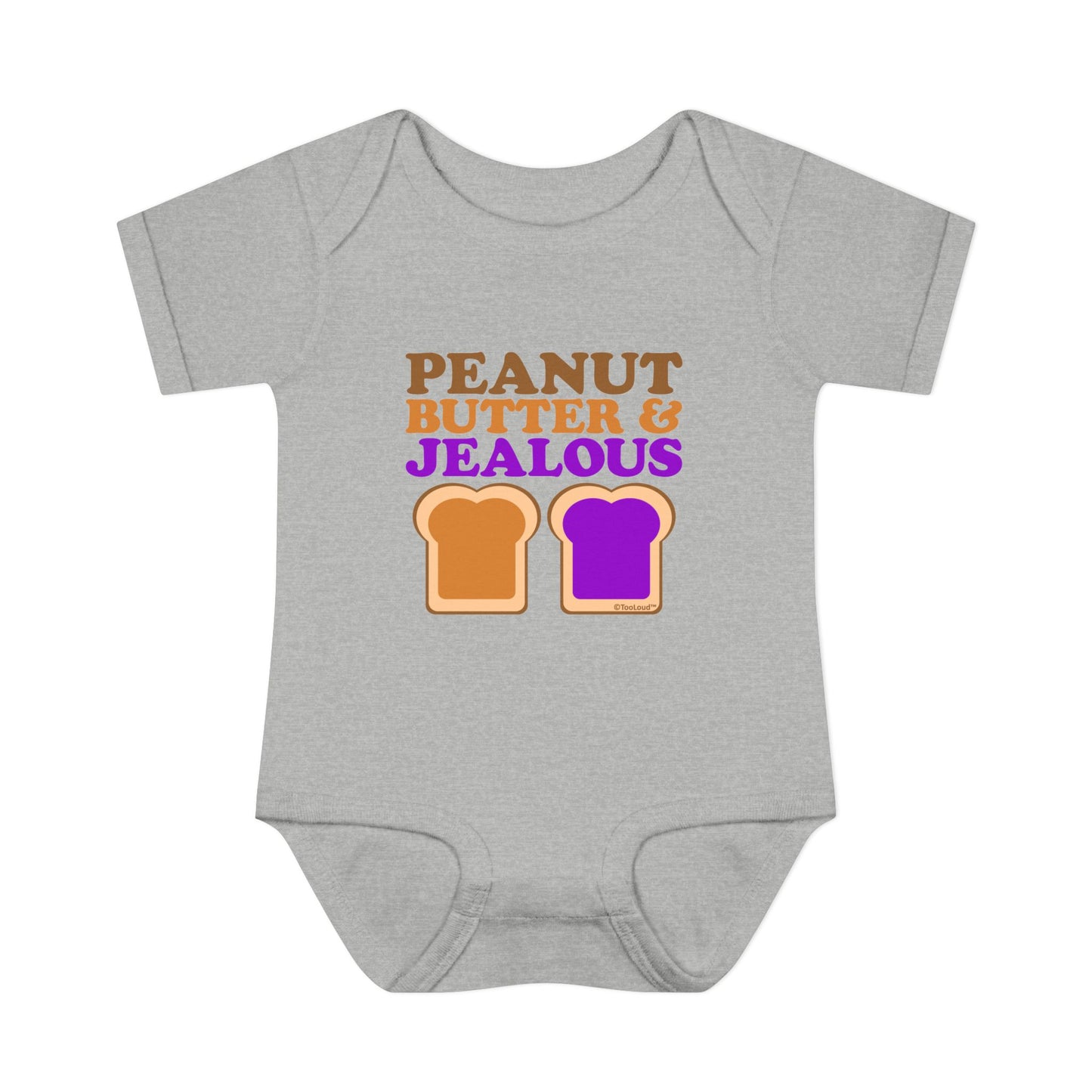 Peanut Butter and Jealous Baby Romper Bodysuit by TOOLOUD