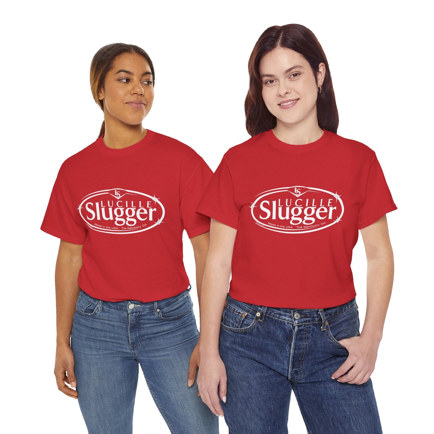 Lucille Slugger Logo Adult Dark T-Shirt by TOOLOUD